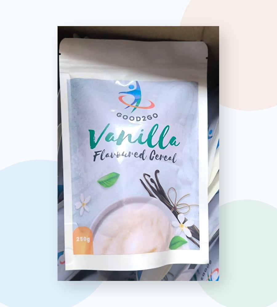 Good2Go 250 gram Vanilla Flavoured Cereal pack